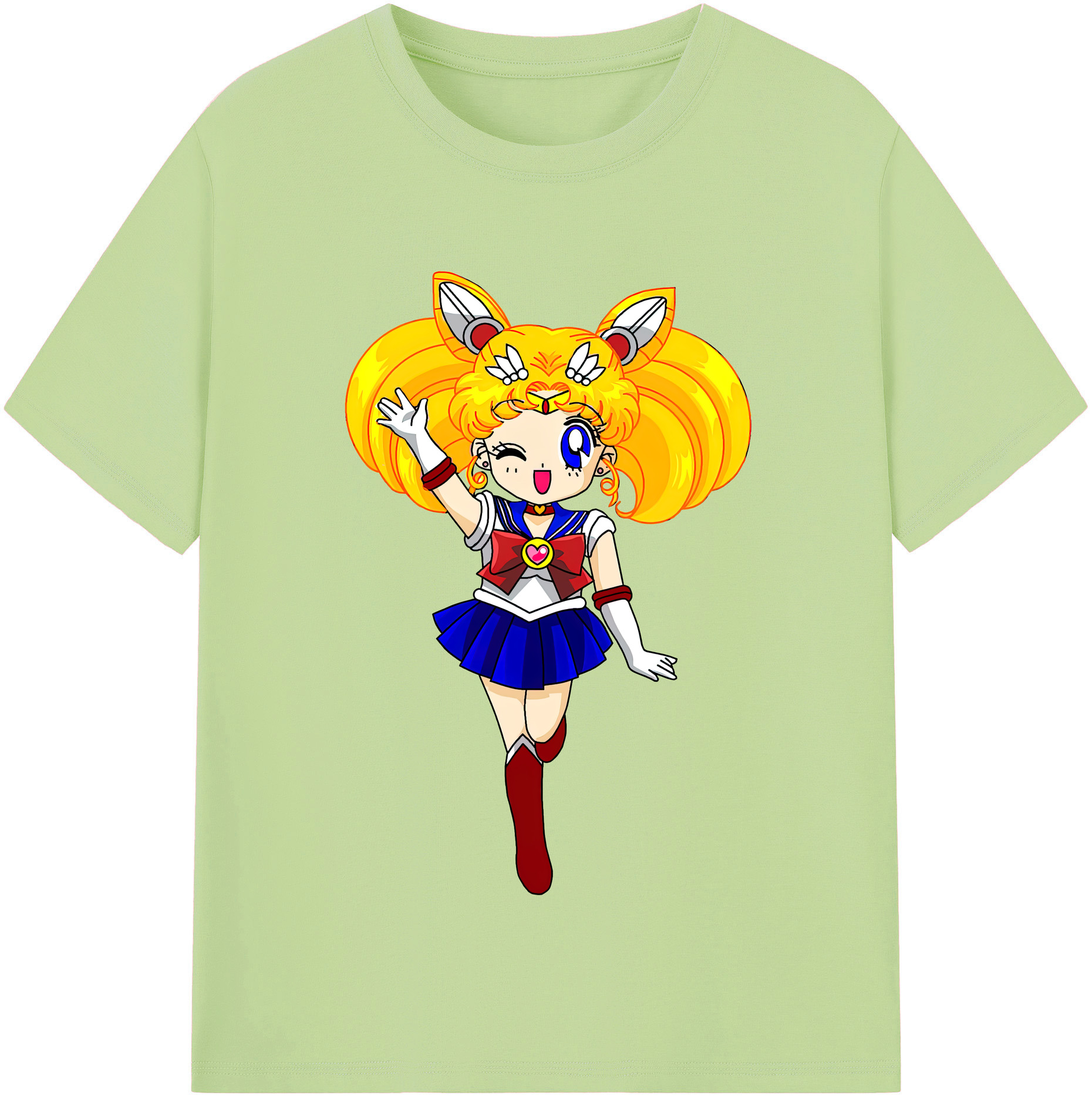 （画像用） 美少女戦士セーラームーン 月野 うさぎ つきの うさぎ Sailor Moon Tsukino Usagi 綿100％半袖Tシャツ（フロントプリント）